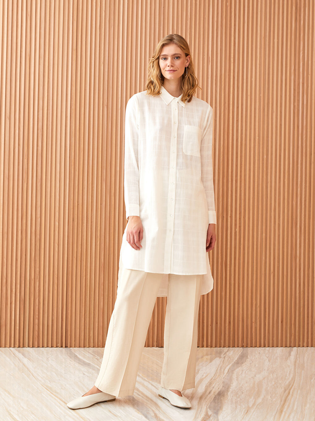Plain Long Sleeve Women's Shirt Tunic-2