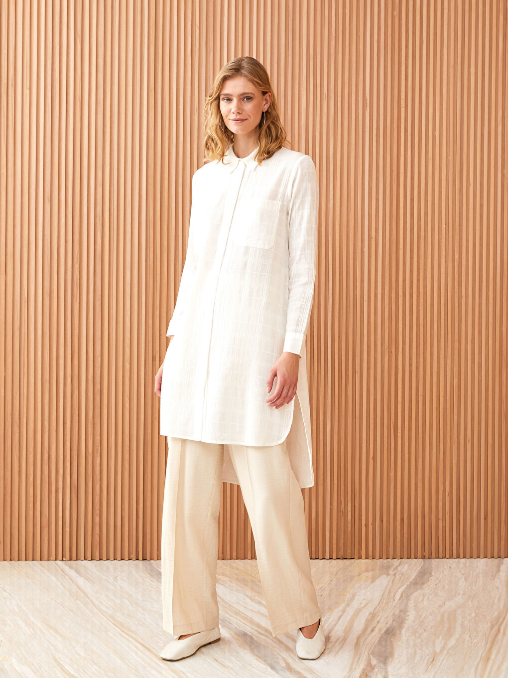 Plain Long Sleeve Women's Shirt Tunic-3
