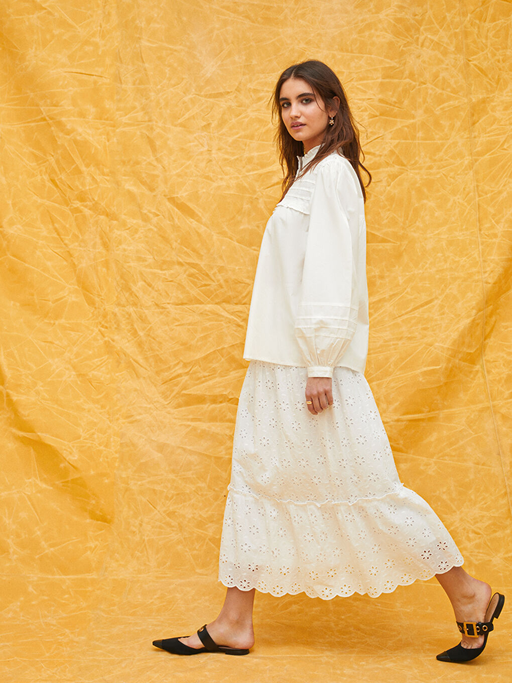 Elastic Waist Embroidered A-Line Women's Skirt -S31692Z8-S37