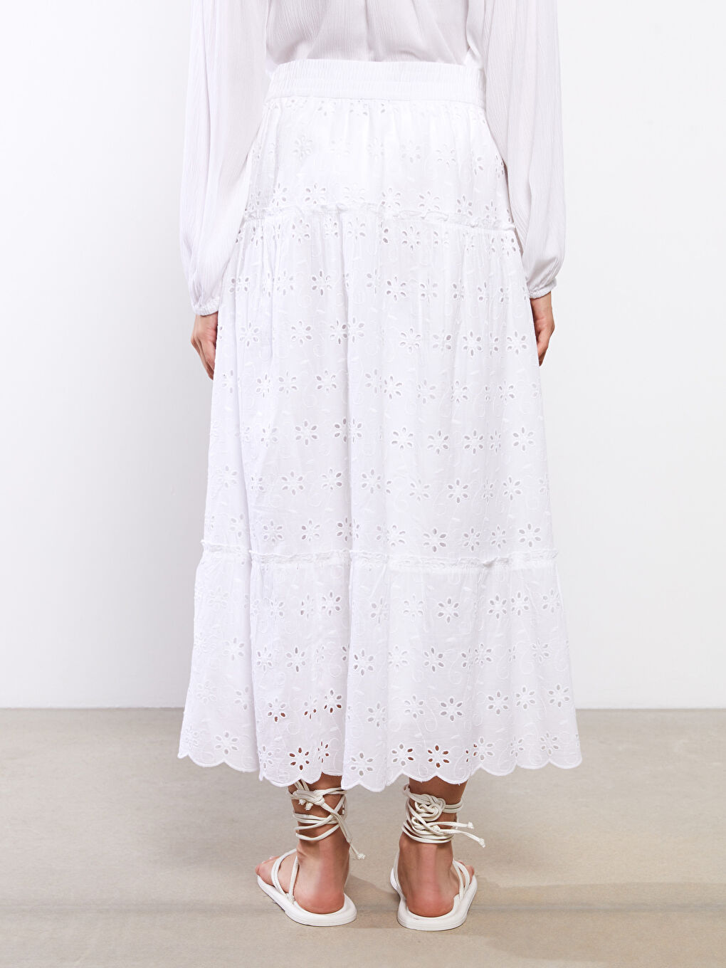 Elastic Waist Embroidered A-Line Women's Skirt -S31692Z8-S37