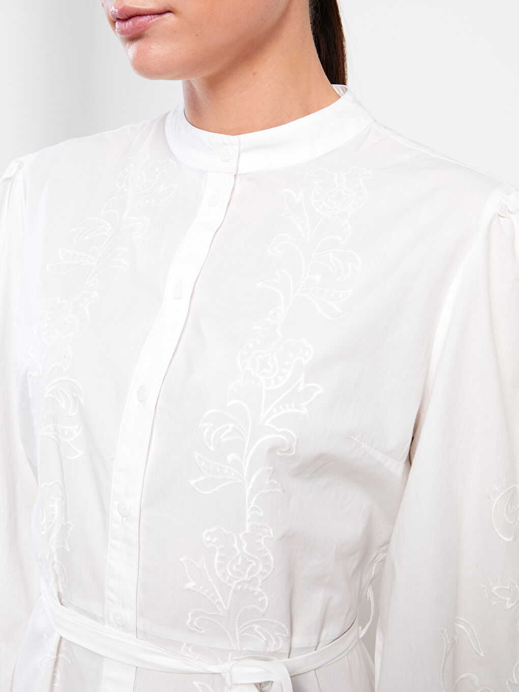 LCW Modest Haljina od pamuka sa dedinim okovratnikom i dugim rukavima za žene -S31699Z8-SJT