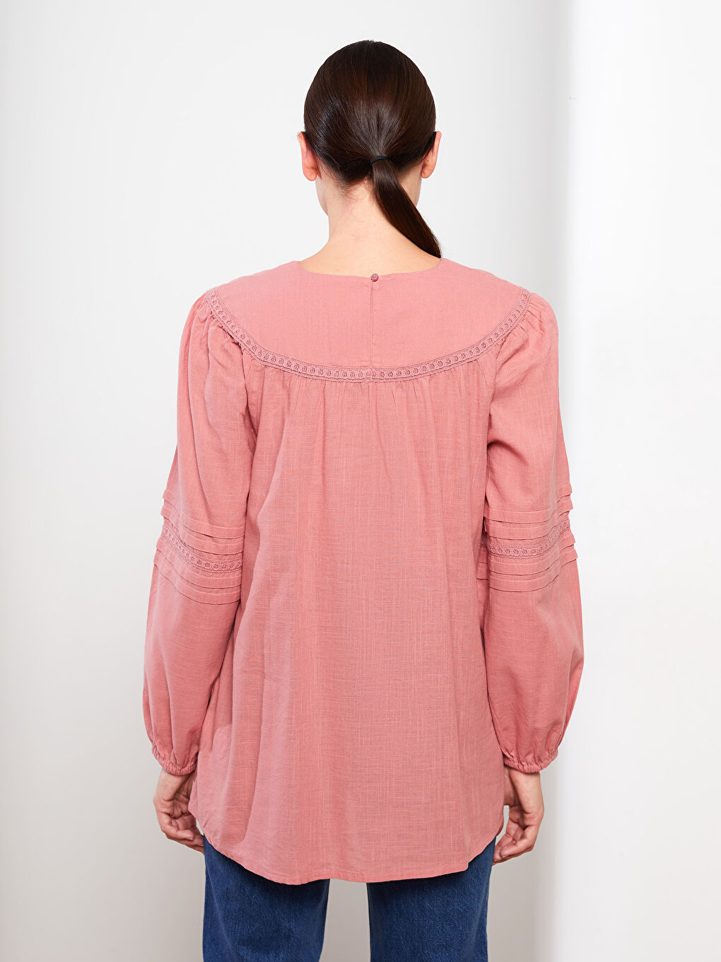 Crew Neck Printed Long Sleeve Women's Tunic-4