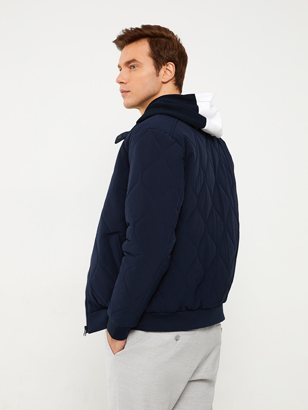 SOUTHBLUE Regular Fit Biker Neck Men's Puffer Coat -S31714Z8