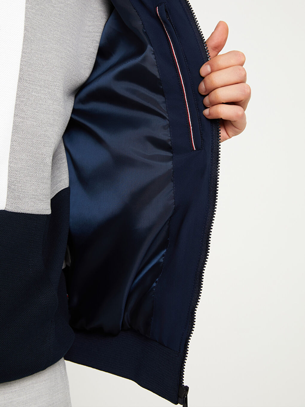 Ерлерге арналған стандартты пішім байкер жағалы пуховик пальто-3