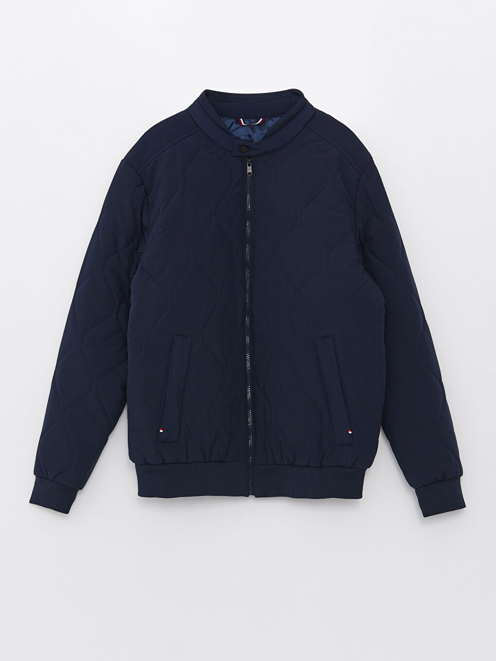 Ерлерге арналған стандартты пішім байкер жағалы пуховик пальто-5