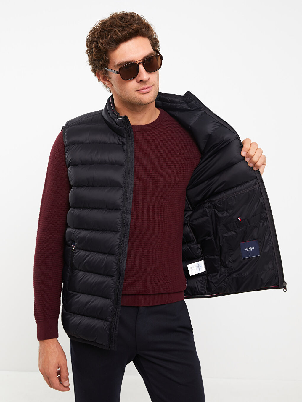SOUTHBLUE Standard Fit Funnel Neck Men's Puffer Gilet -S31716Z8-CVL