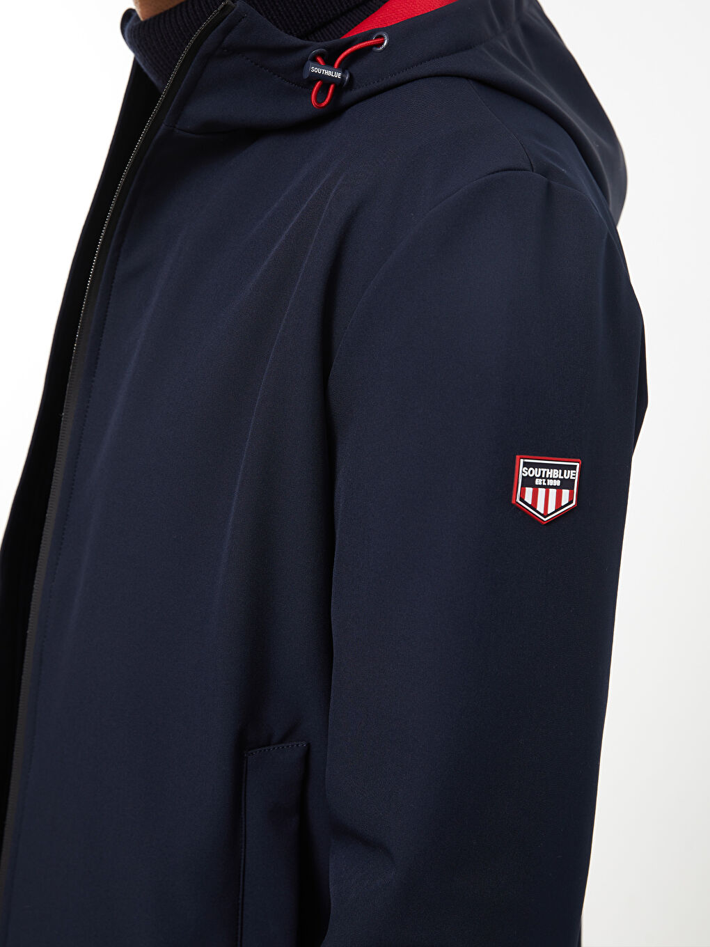 Lacivert Standart Kalıp Kapüşonlu Erkek Mont-3