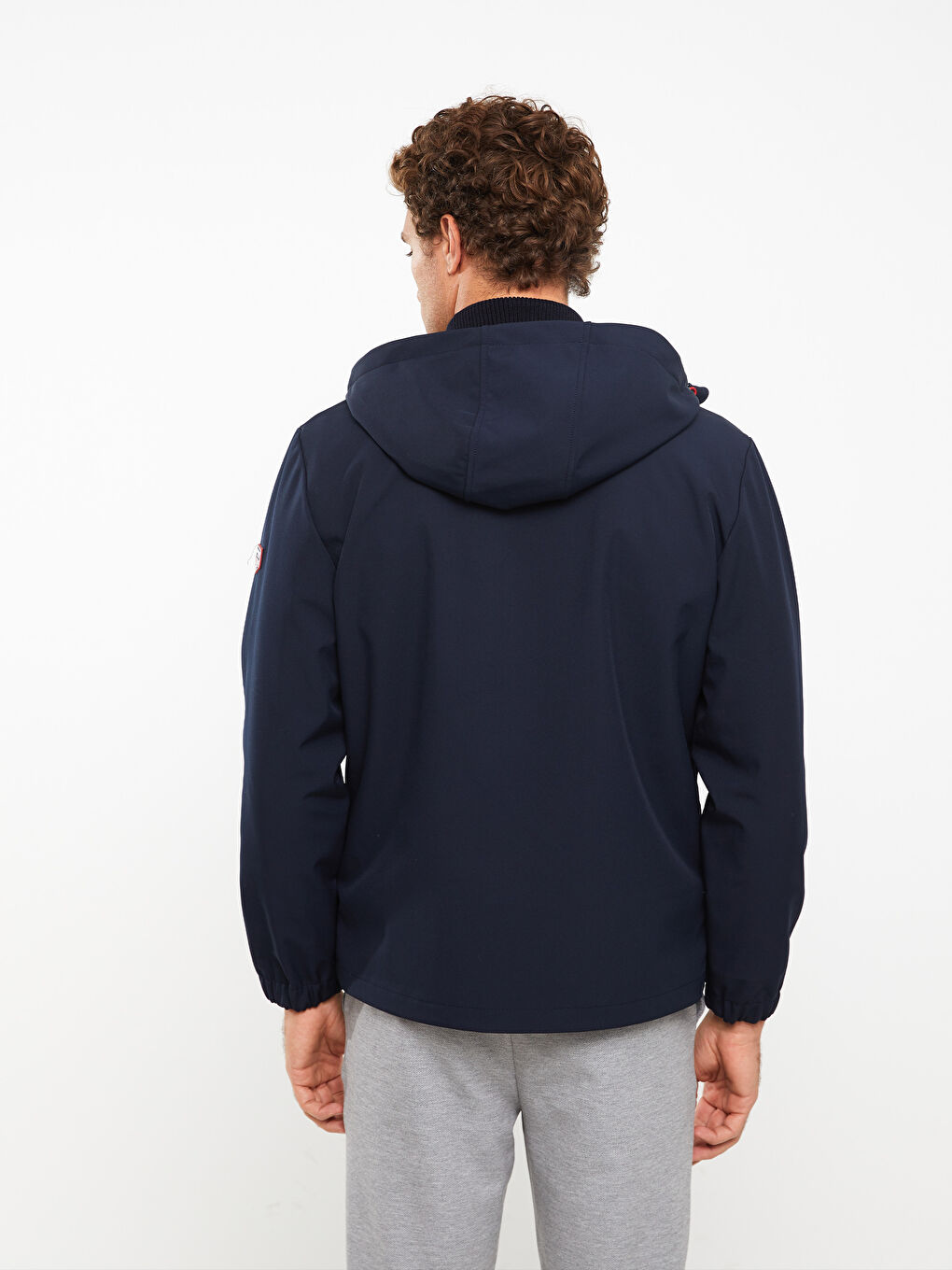 Lacivert Standart Kalıp Kapüşonlu Erkek Mont-4