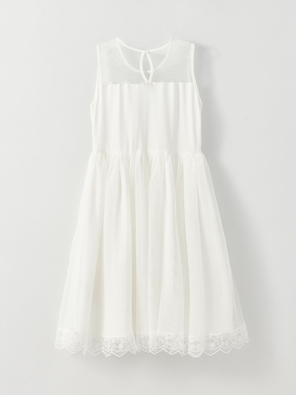 Crew Neck Lace Detailed Girl Dress -S31726Z4-FFB