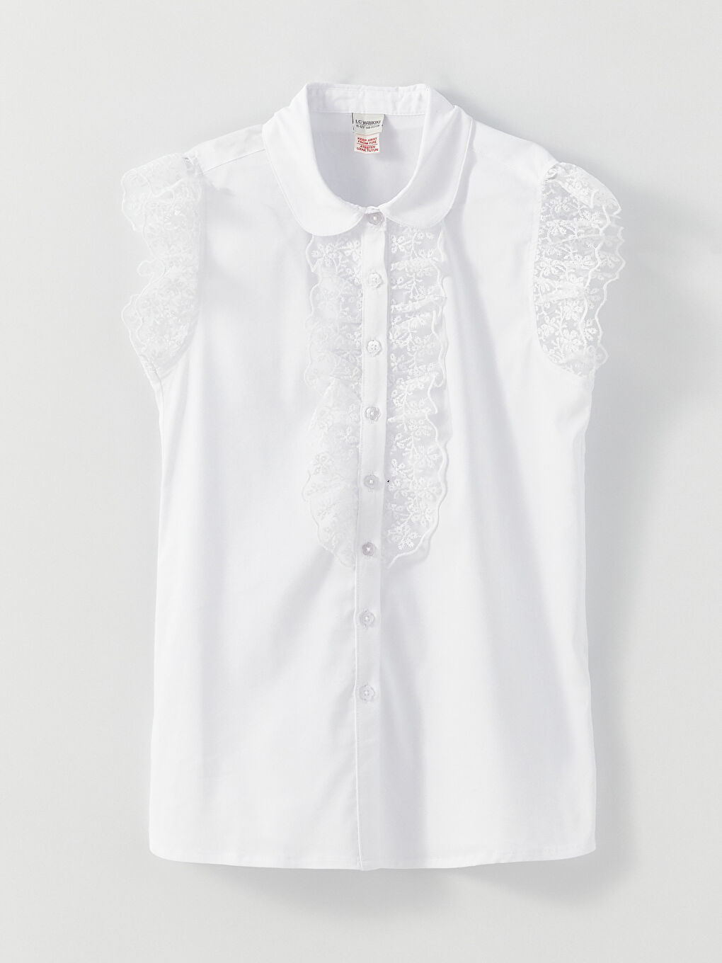 Lace Detailed Short Sleeve Girl's Shirt -S31731Z4-Q6K