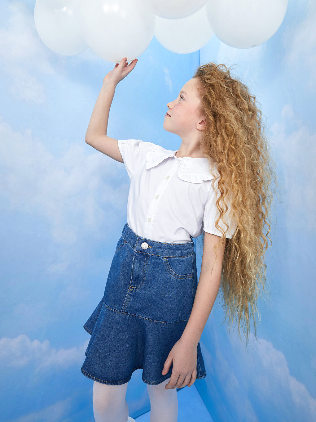 Baby Collar Basic Short Sleeve Girl Shirt-1