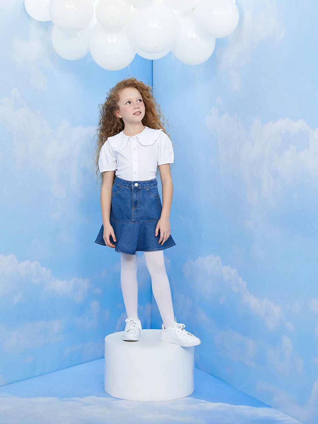 Baby Collar Basic Short Sleeve Girl Shirt-2