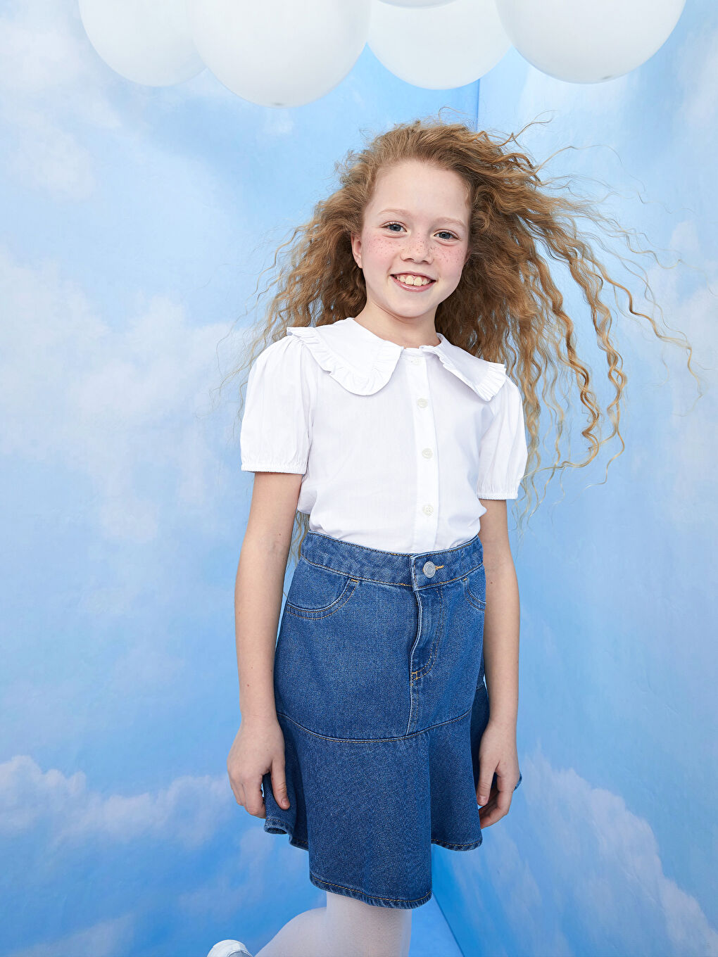 Baby Collar Basic Short Sleeve Girl Shirt-3