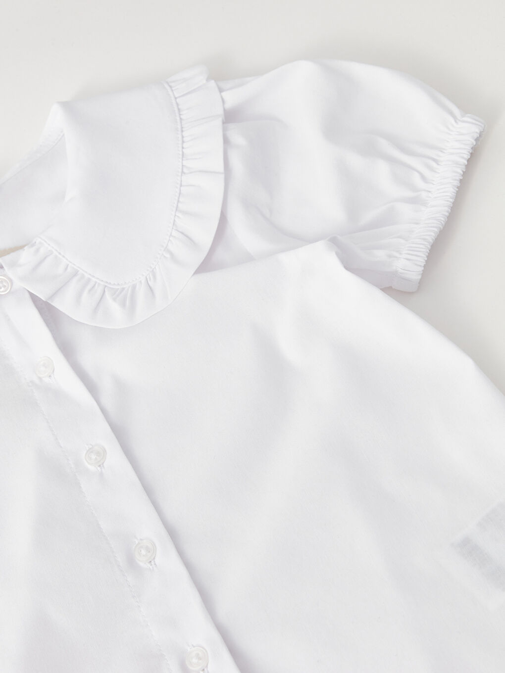 Baby Collar Basic Short Sleeve Girl Shirt-5