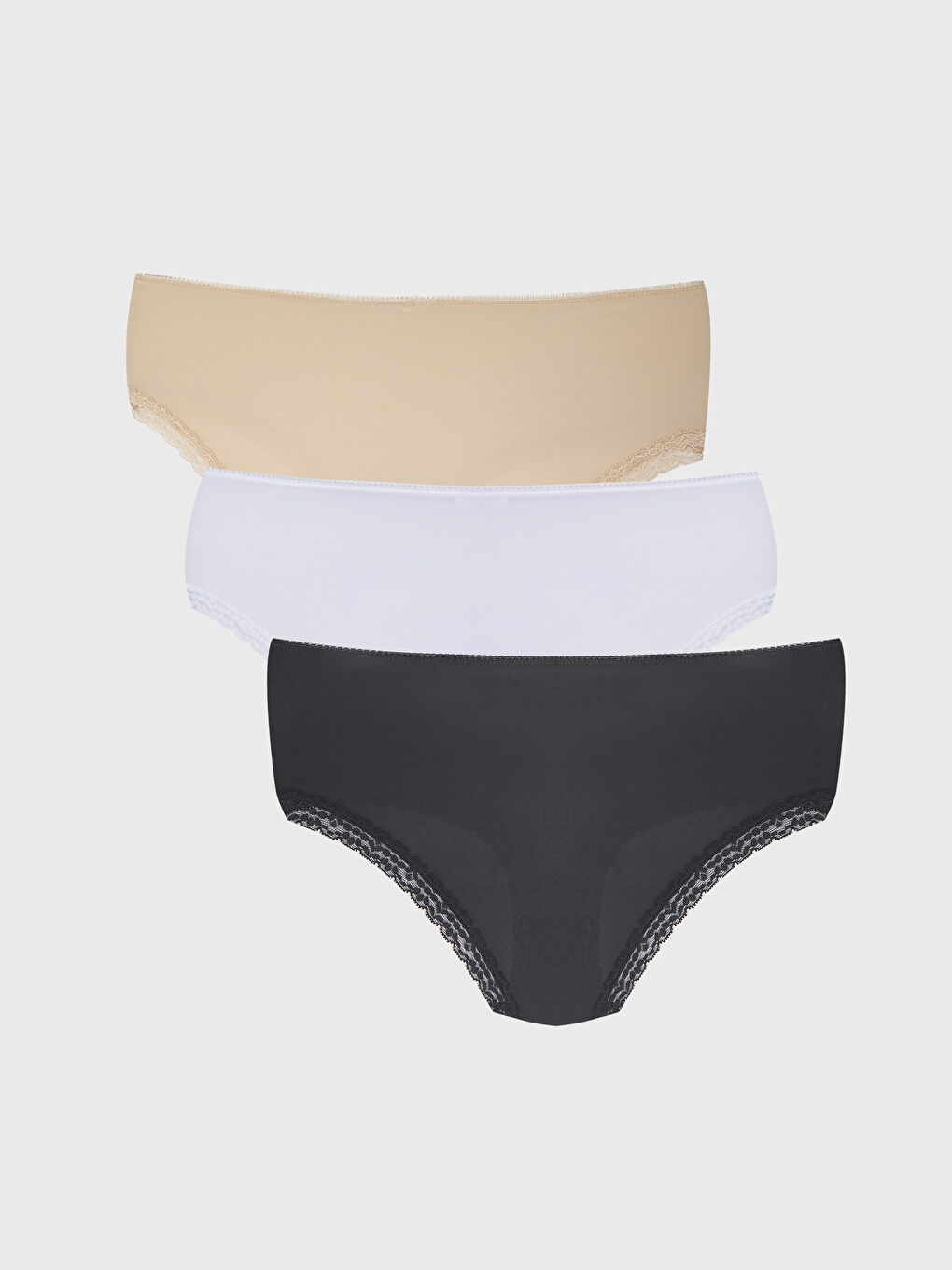 LCW DREAM Siyah Dantel Detaylı Hipster Külot 3'lü Paket - 1