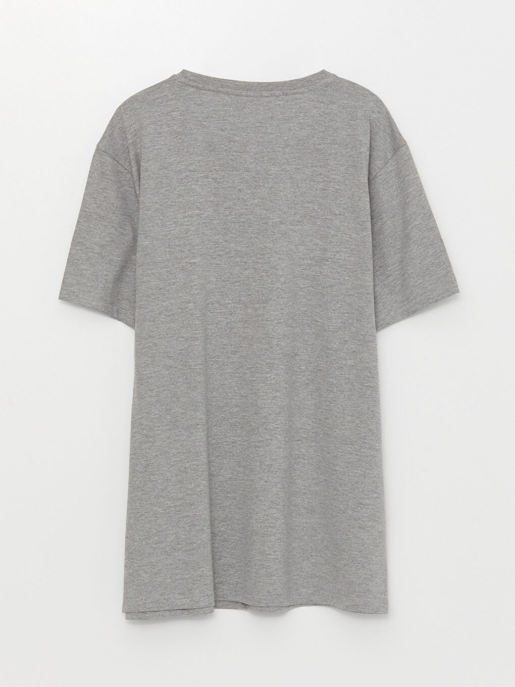 Gri Bisiklet Yaka Kısa Kollu Baskılı Penye Erkek Tişört-6