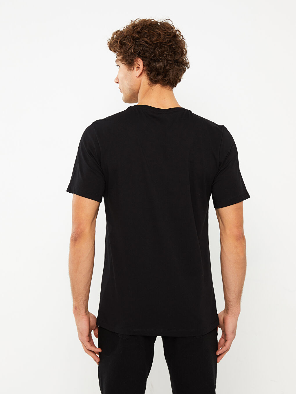 تيشيرت رجالي ياقة دائرية كم قصير مطبوع قطن ممشط-4