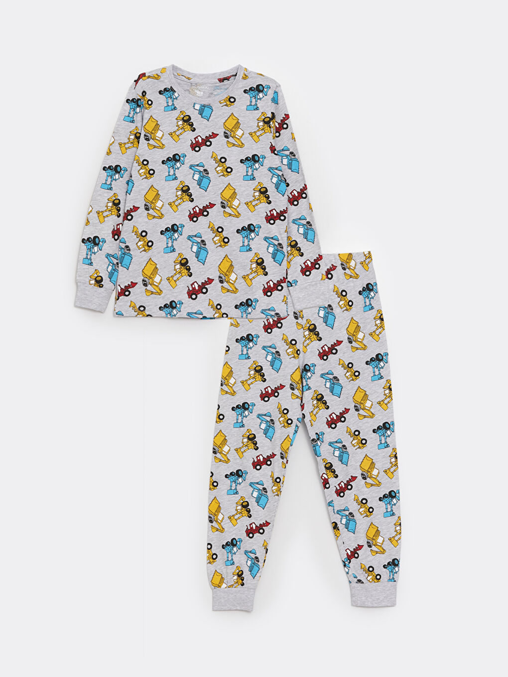 Crew Neck Printed Long Sleeve Boys' Pyjama Set