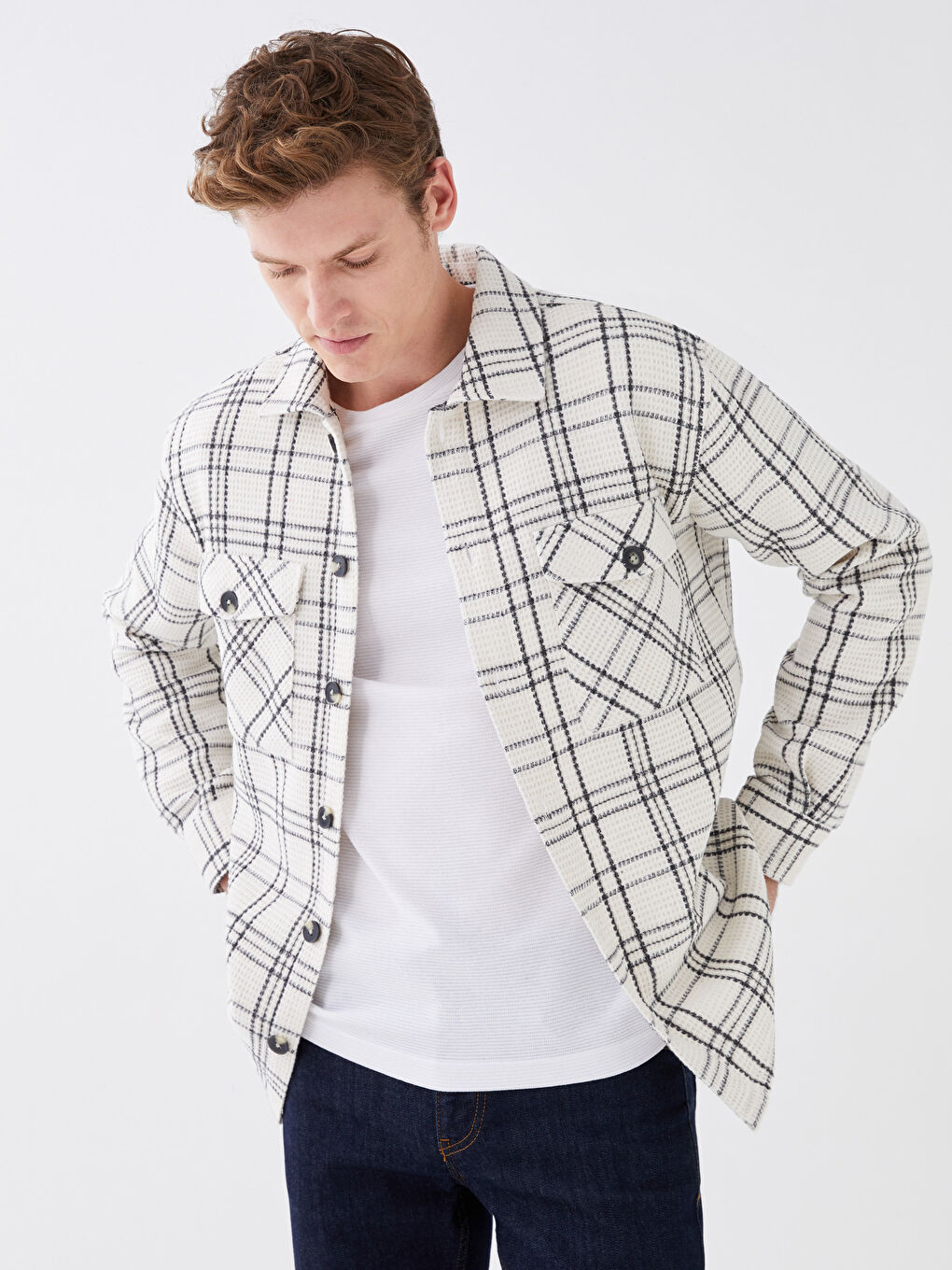 LCW Vision Regular Fit Long Sleeve Plaid Men's Flannel Shirt Jacket -S31753Z8-LLX
