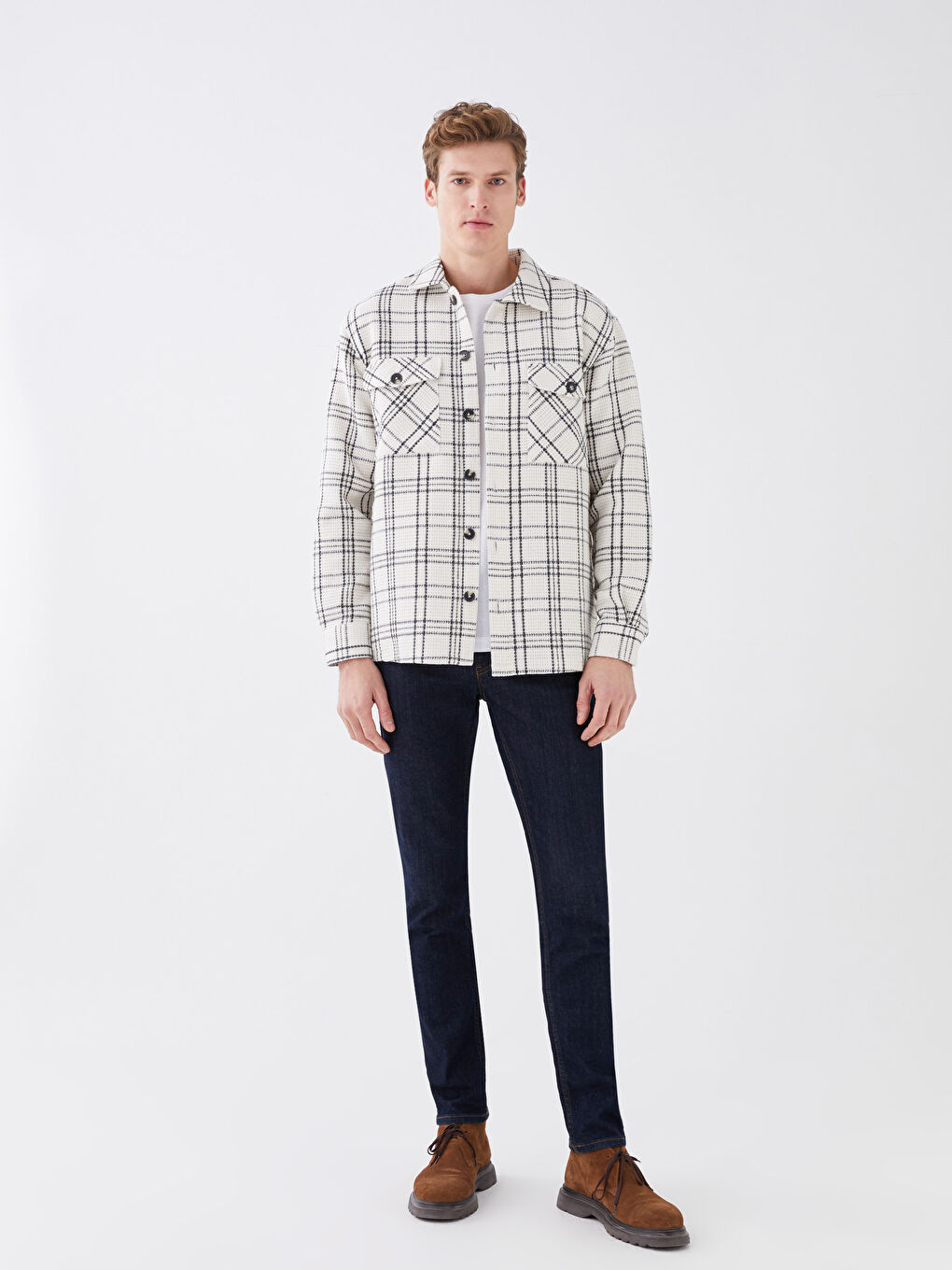 LCW Vision Regular Fit Long Sleeve Plaid Men's Flannel Shirt Jacket -S31753Z8-LLX