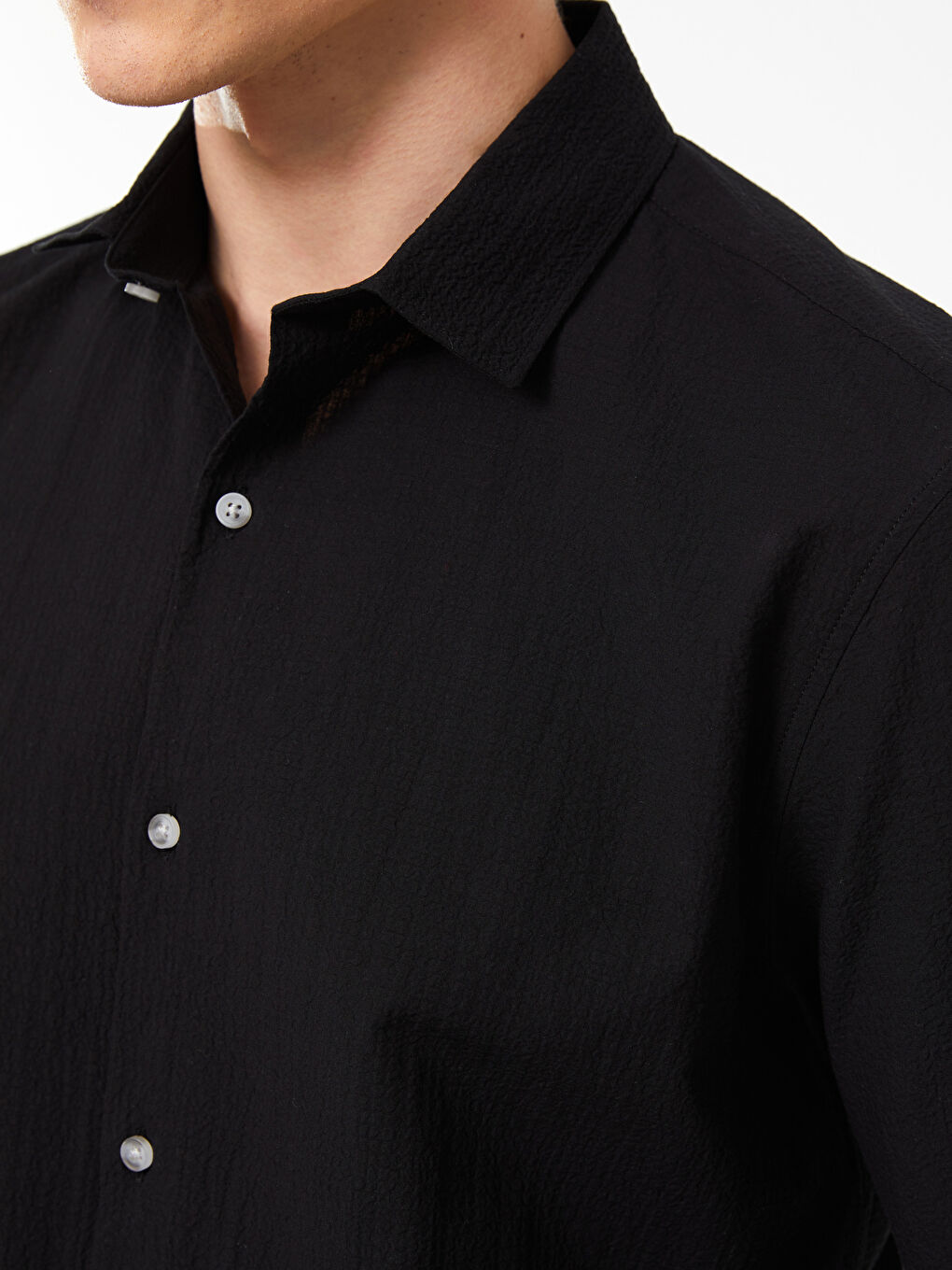 قميص كم طويل رفيع للرجال-3