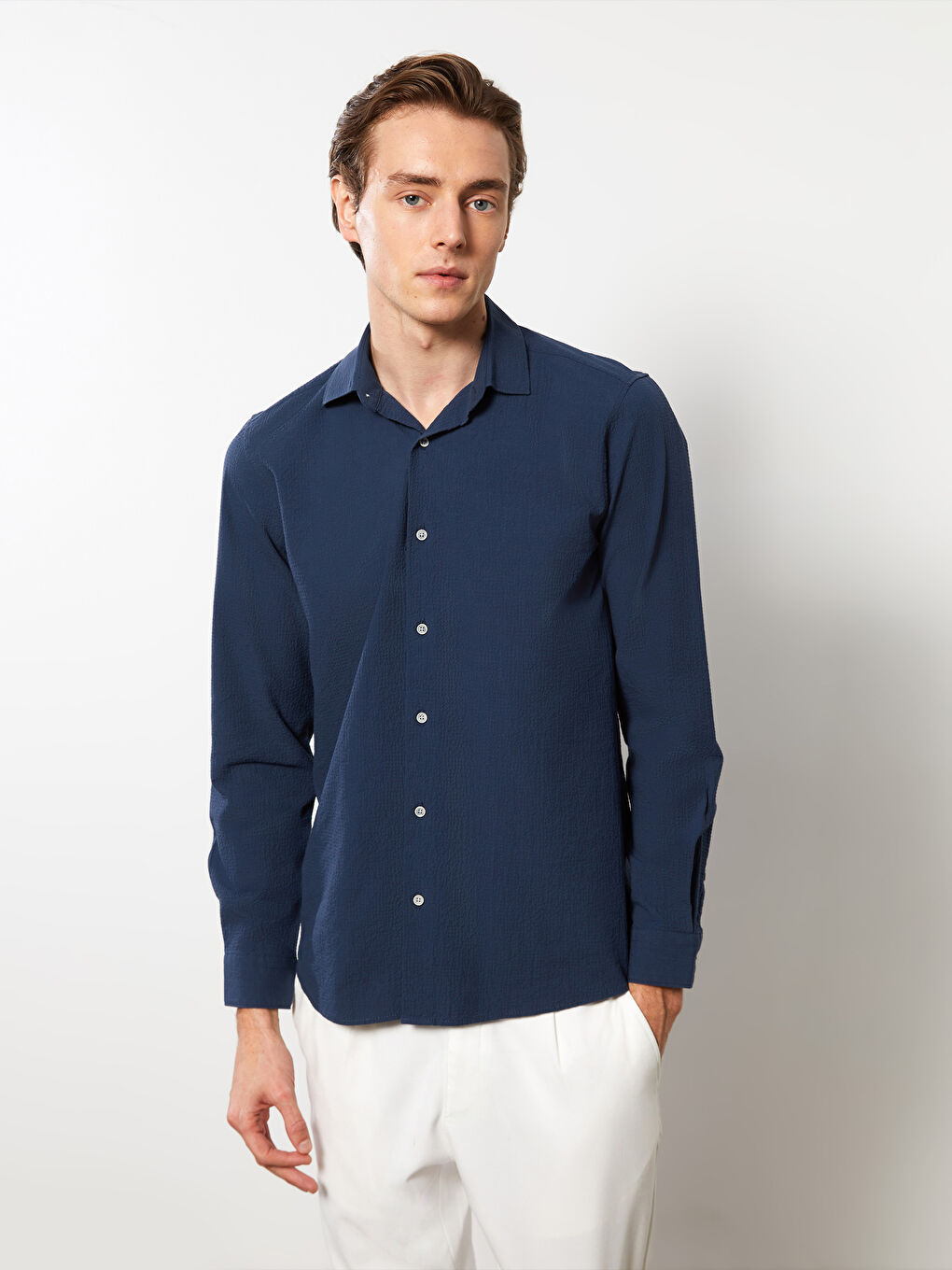 Slim Fit Long Sleeve Men's Shirt