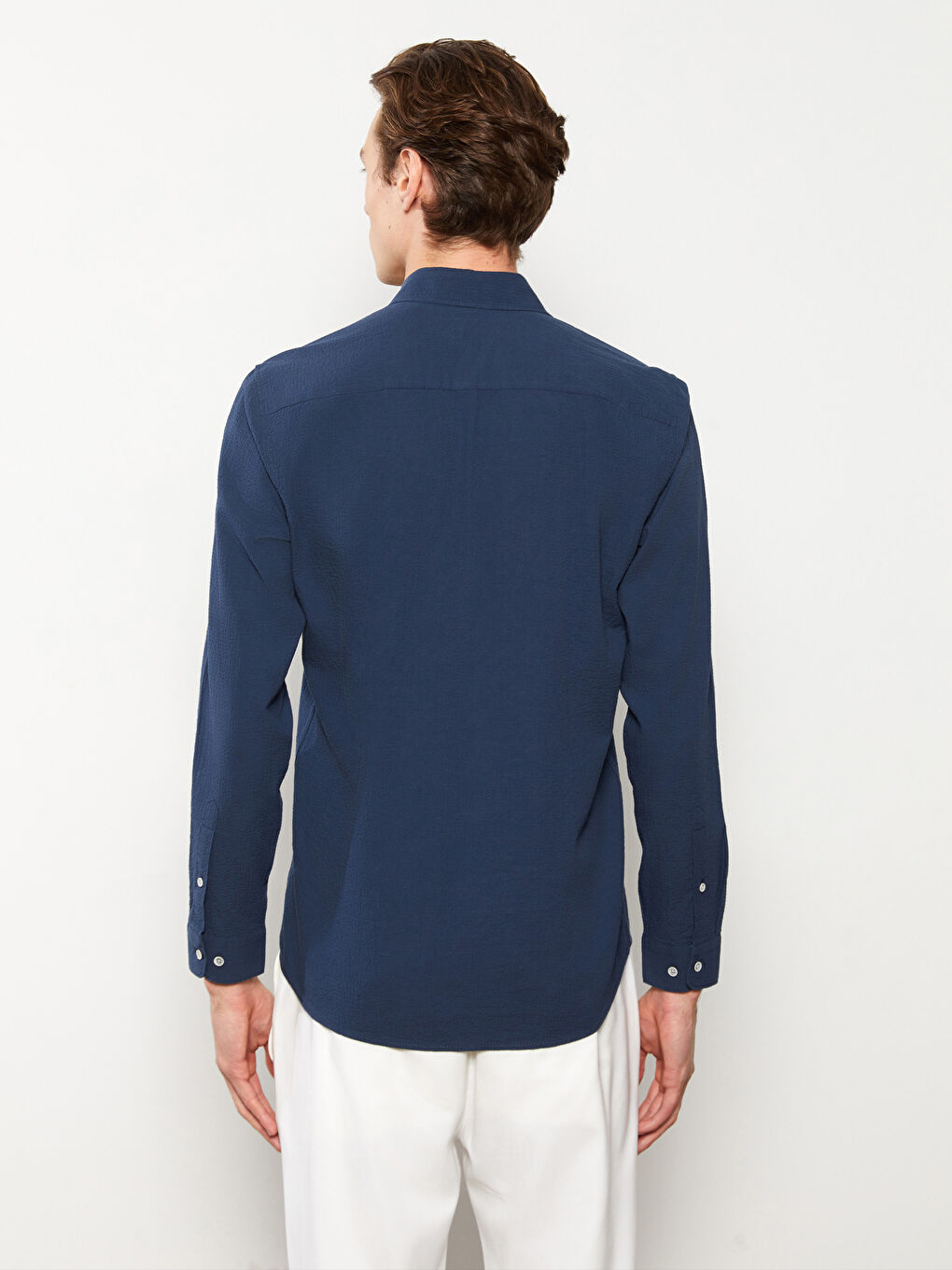 Slim Fit Long Sleeve Men's Shirt-3