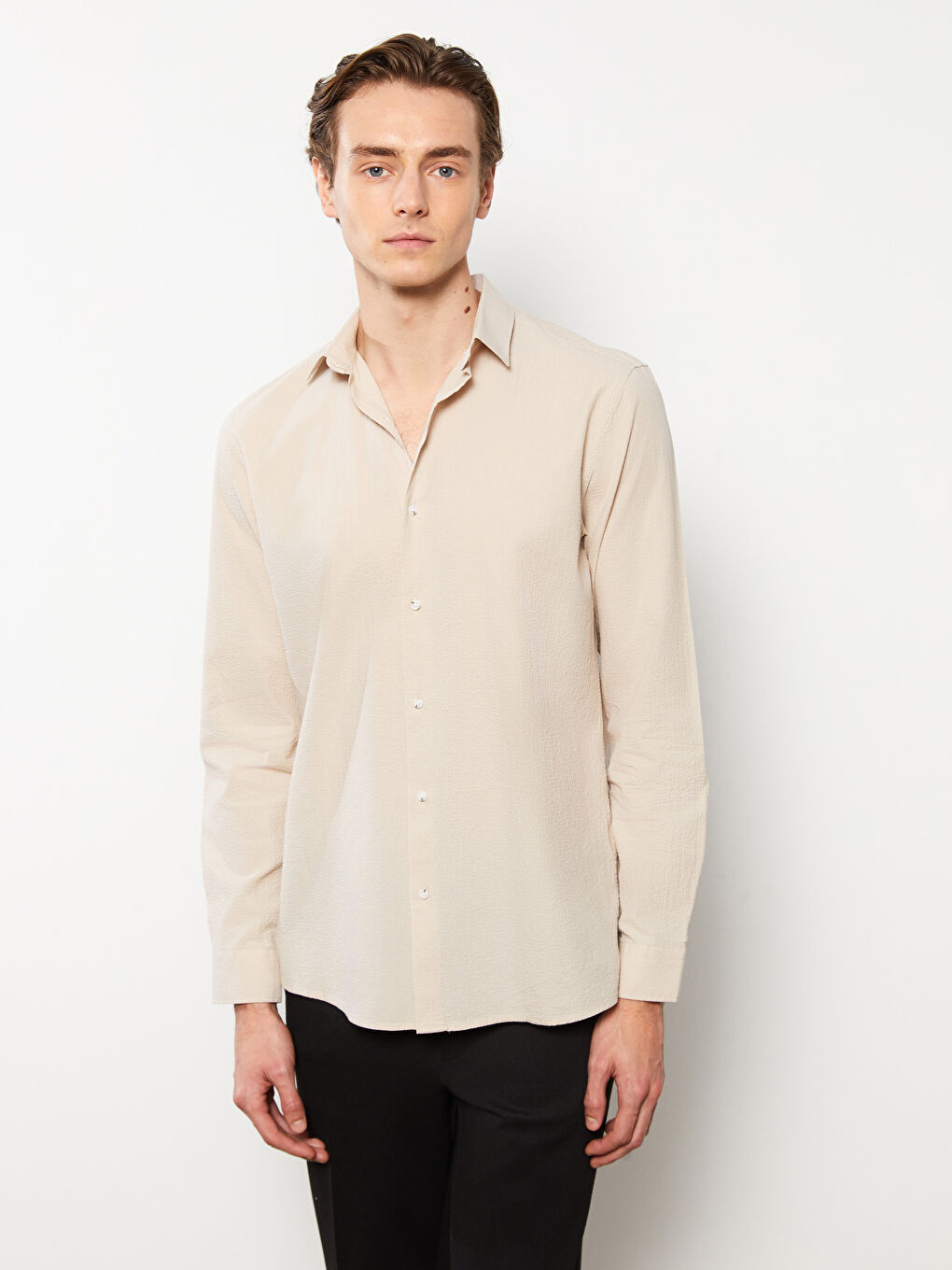 Slim Fit Long Sleeve Men's Shirt -S31757Z8-SXJ