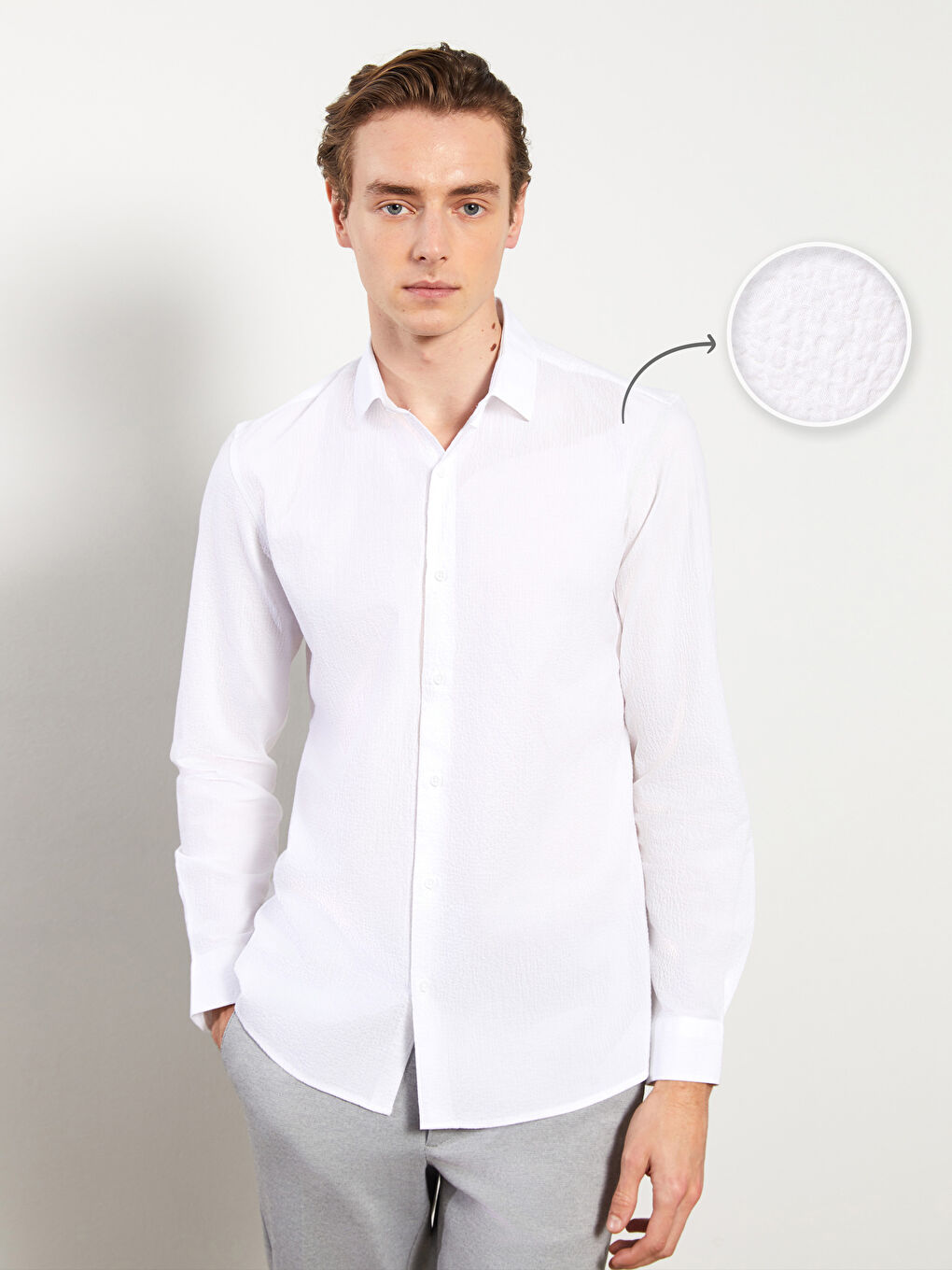 Slim Fit Long Sleeve Men's Shirt