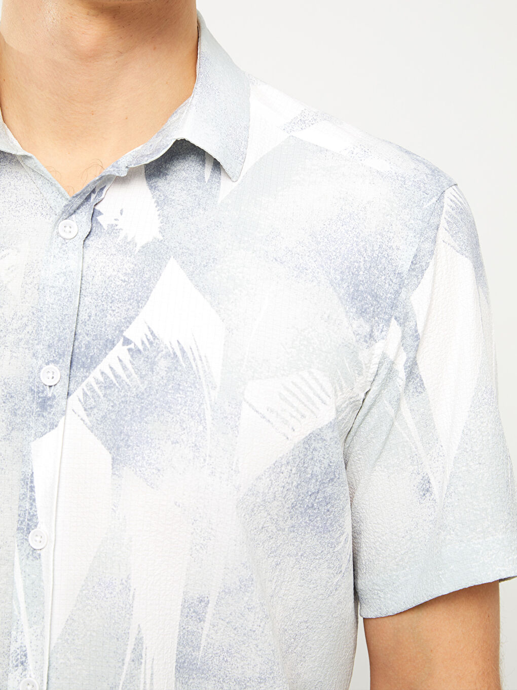 Yeşil Regular Fit Kısa Kollu Desenli Erkek Gömlek-3