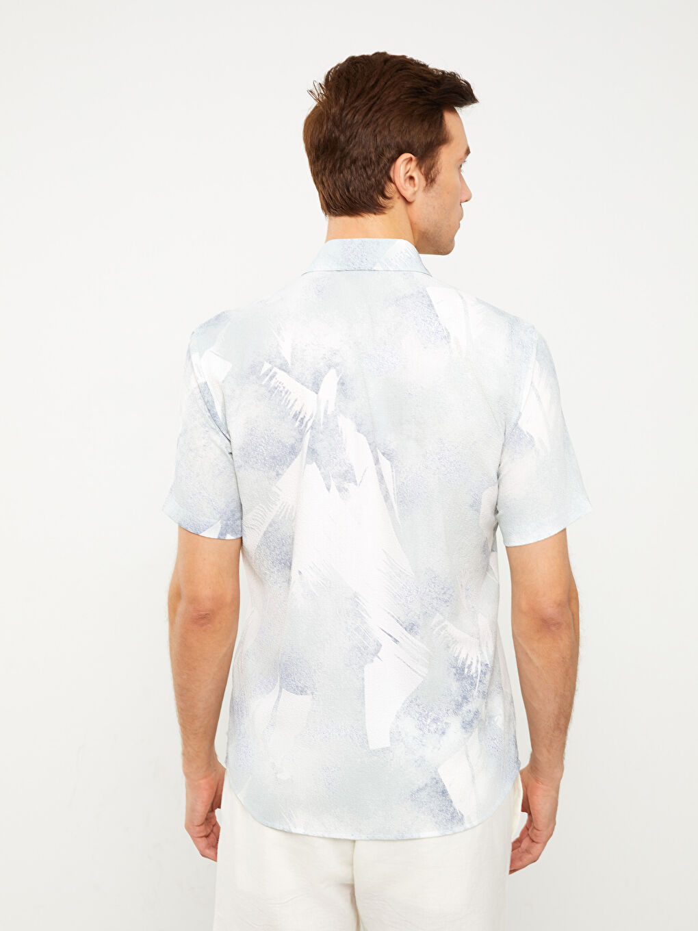 Yeşil Regular Fit Kısa Kollu Desenli Erkek Gömlek-4