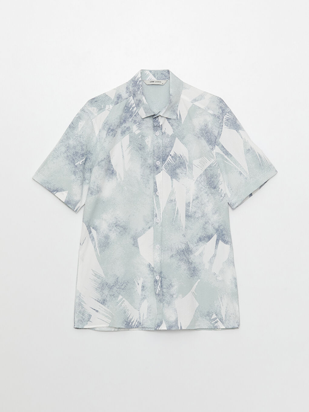 Yeşil Regular Fit Kısa Kollu Desenli Erkek Gömlek-5