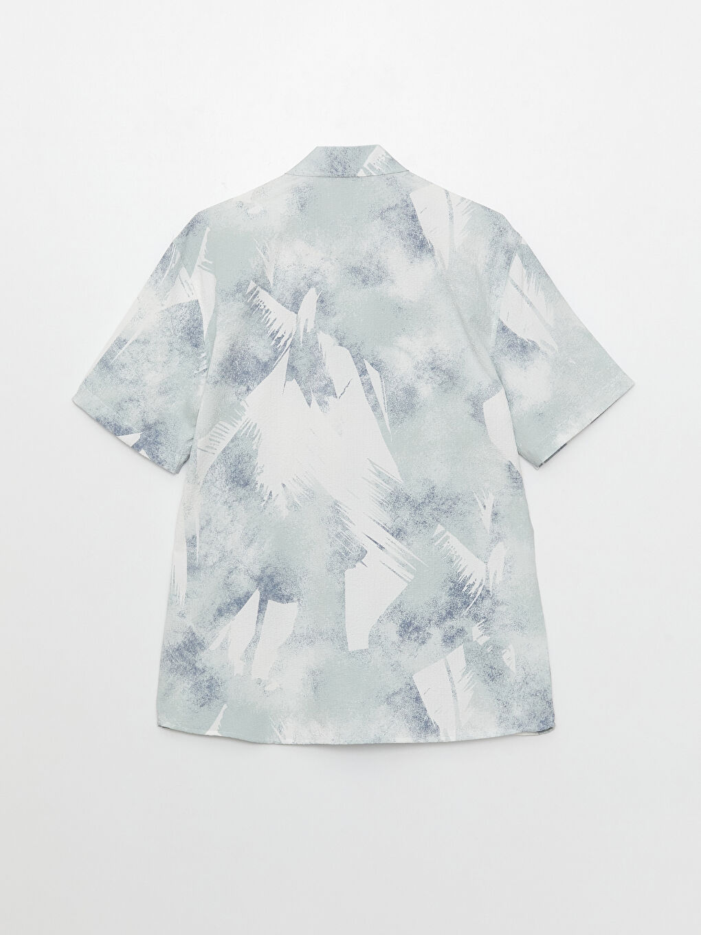 Yeşil Regular Fit Kısa Kollu Desenli Erkek Gömlek-6