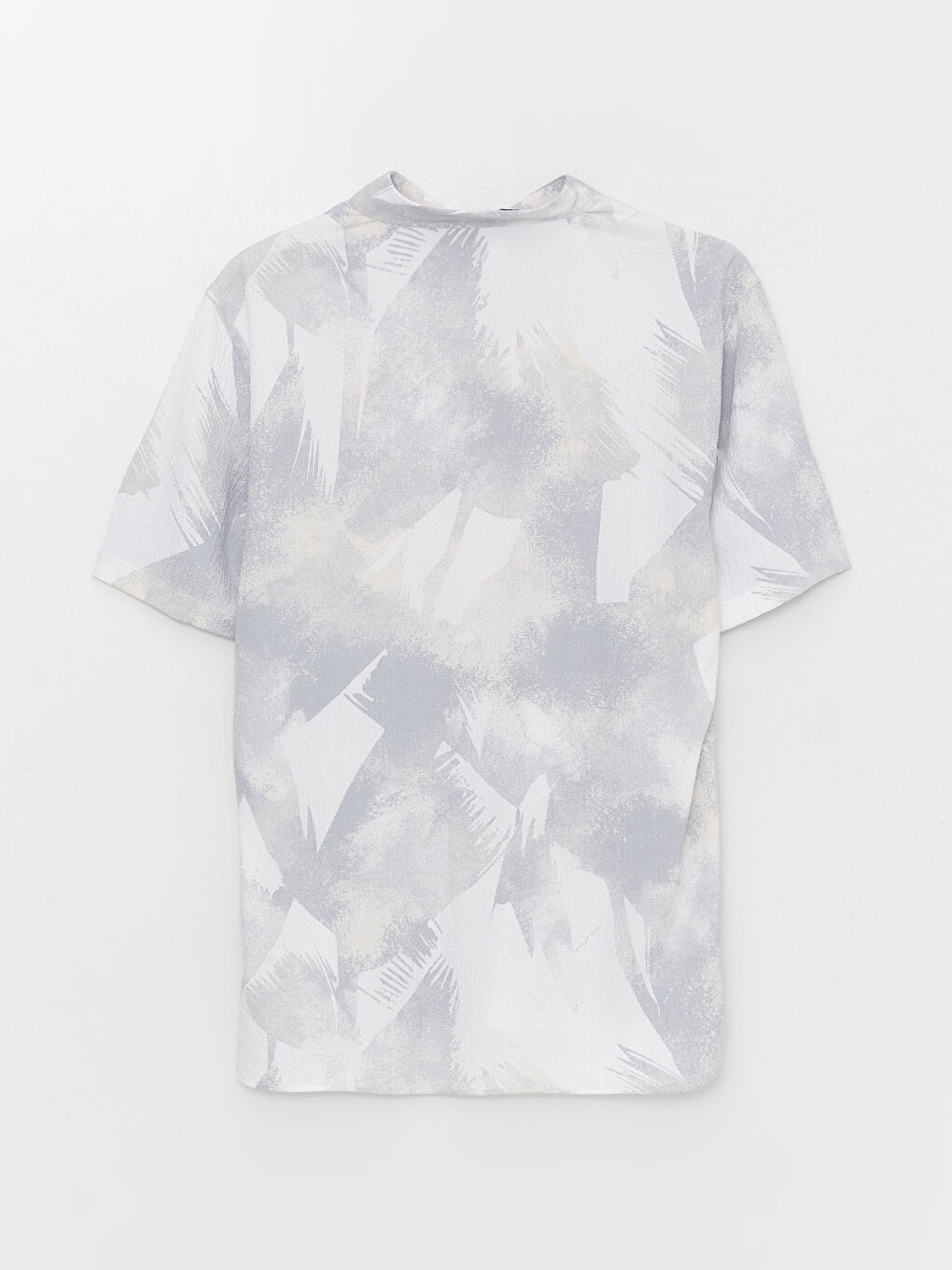 Ekru Regular Fit Kısa Kollu Desenli Erkek Gömlek-6