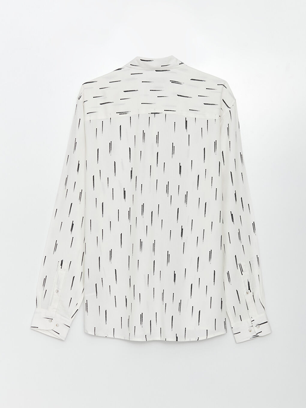 Beyaz Regular Fit Uzun Kollu Desenli Erkek Gömlek-6