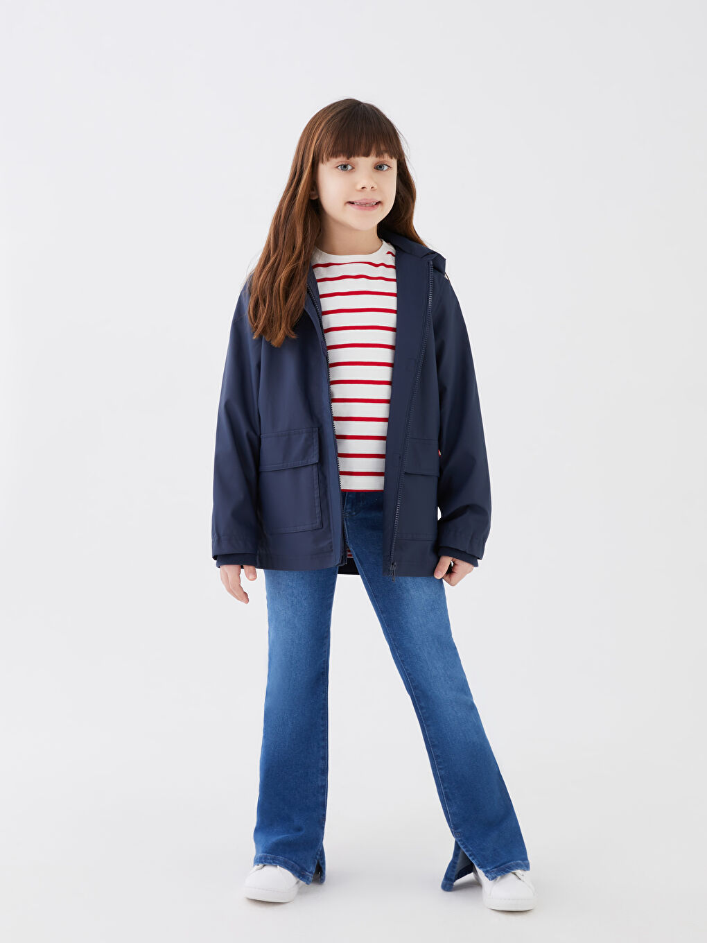 Manteau Basique Fille À Capuche-2