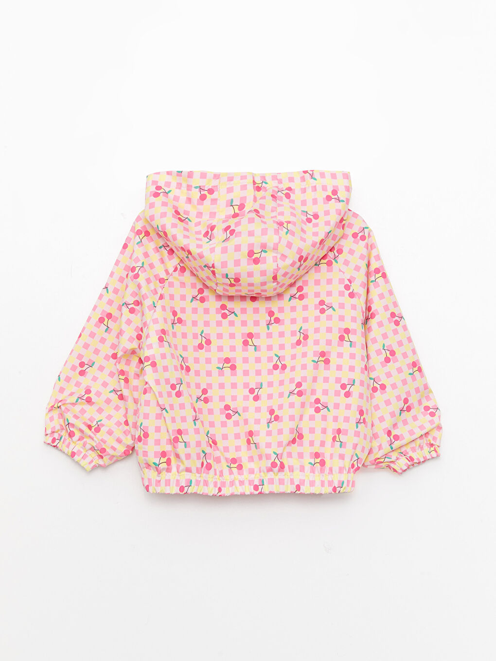 Принтті ұзын жең капюшонды қыз балаға арналған пальто-1