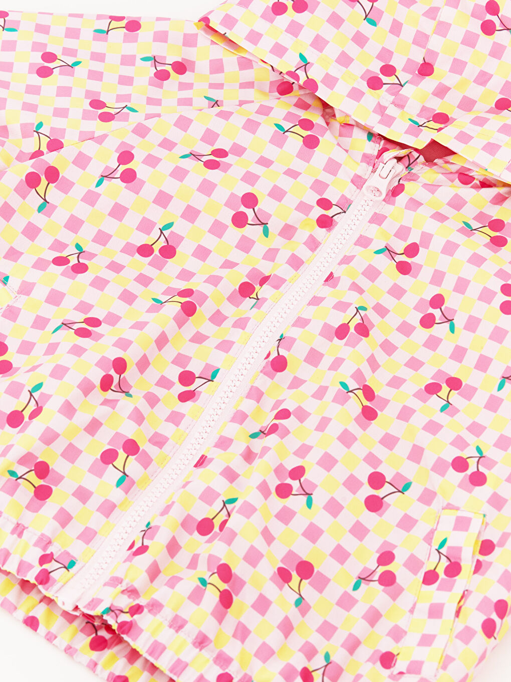 Принтті ұзын жең капюшонды қыз балаға арналған пальто-3