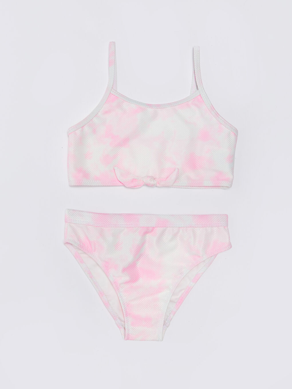 Pembe Batik Desenli Kız Çocuk Bikini