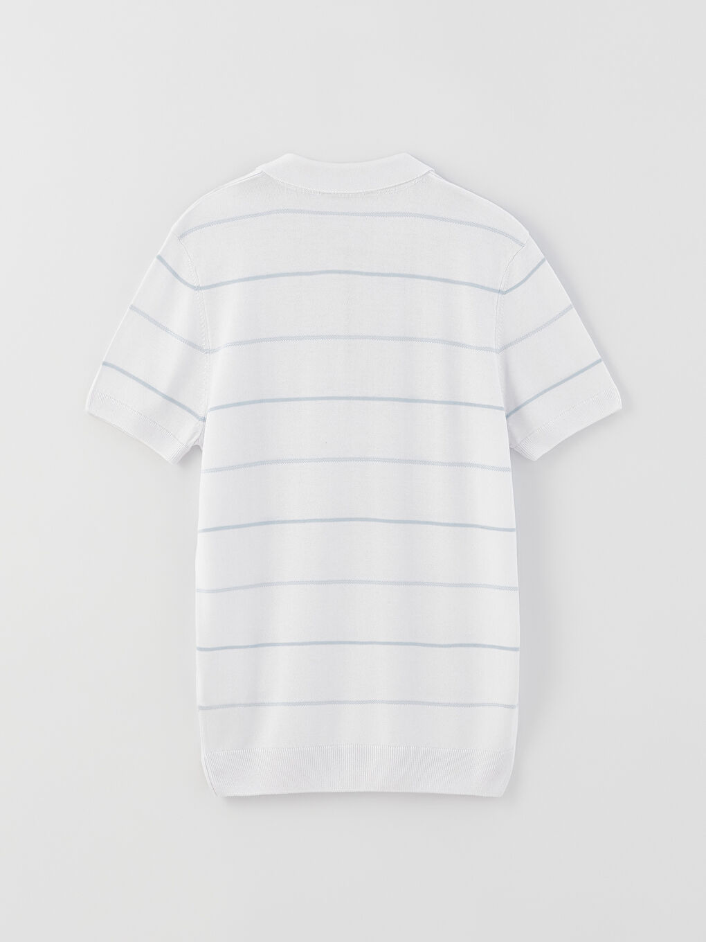 Polo Neck Short Sleeve Striped Men's Knitwear Sweater -S31803Z8-Q6K