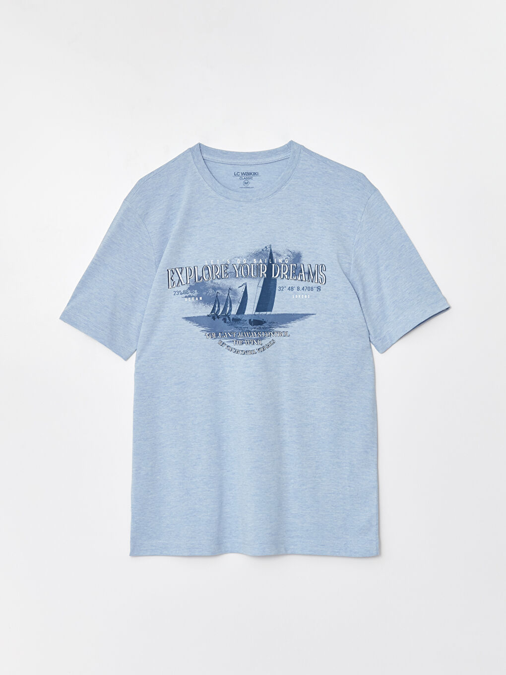 SOUTHBLUE Crew Neck Short Sleeve Printed Combed Cotton Men's T-shirt -S31814Z8-L8Y