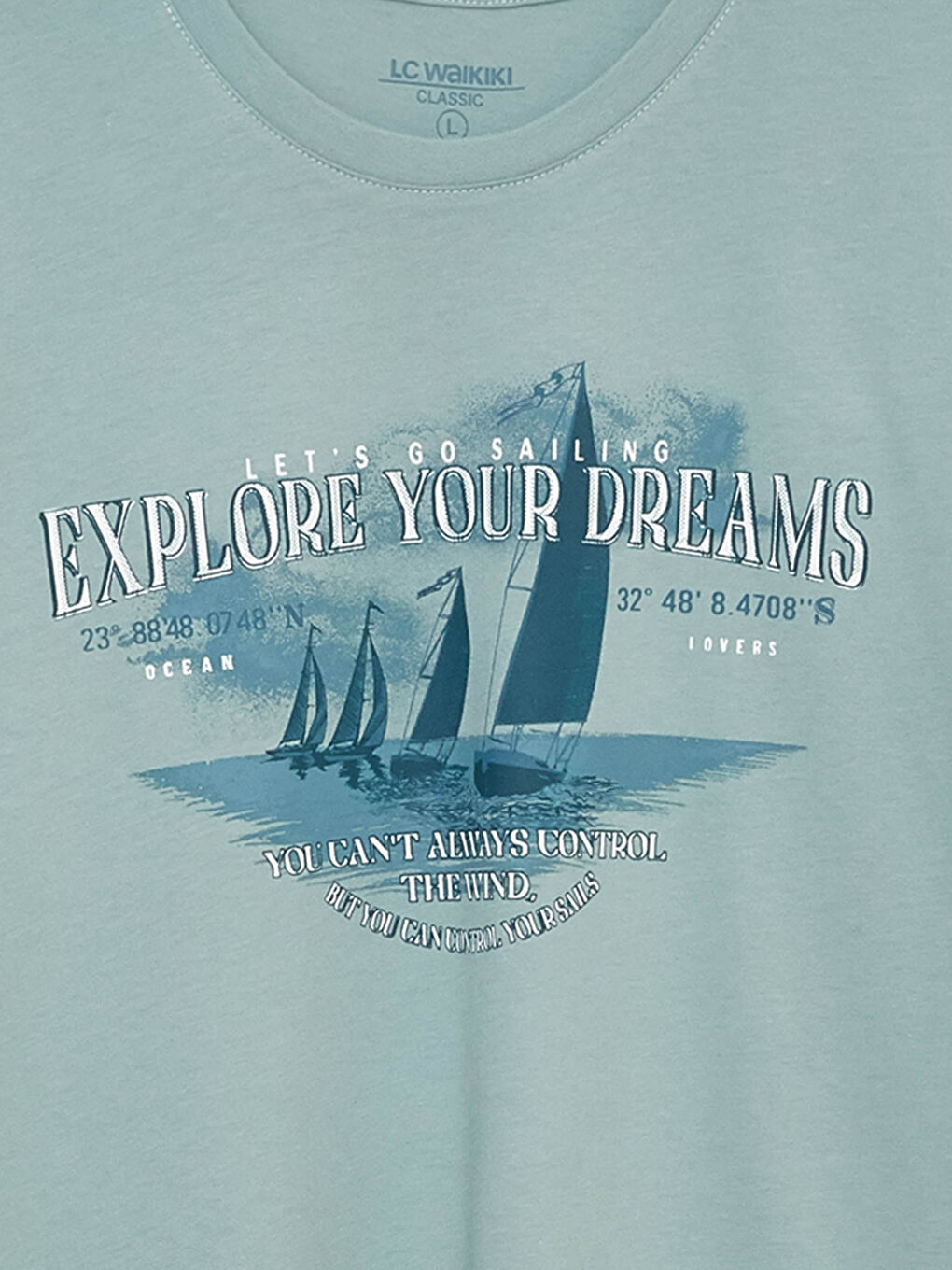 Ерлерге арналған трикотаж дөңгелек жағалы қысқа жең принтті мақта футболка-7