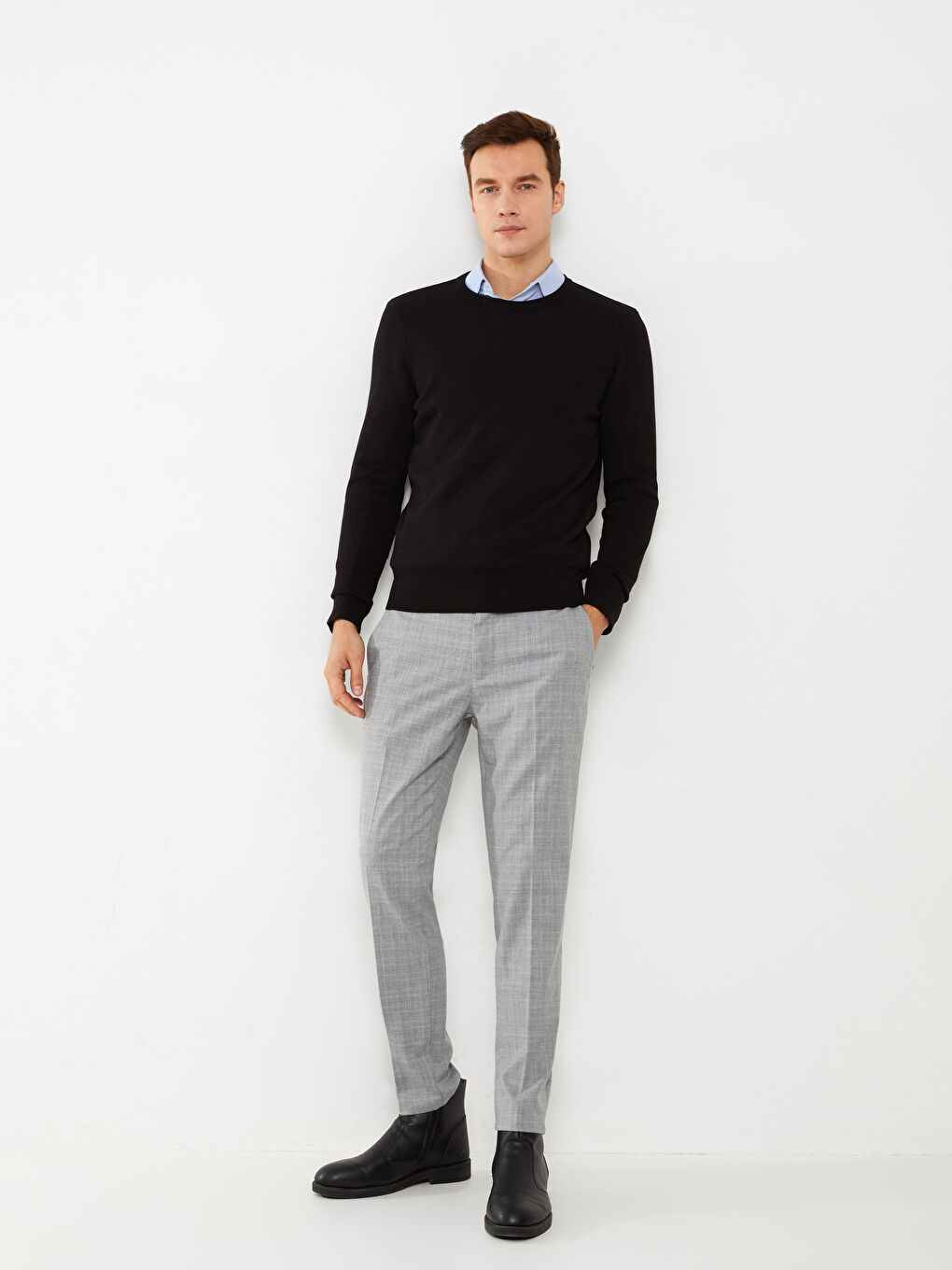 Gri Slim Fit Erkek Pantolon