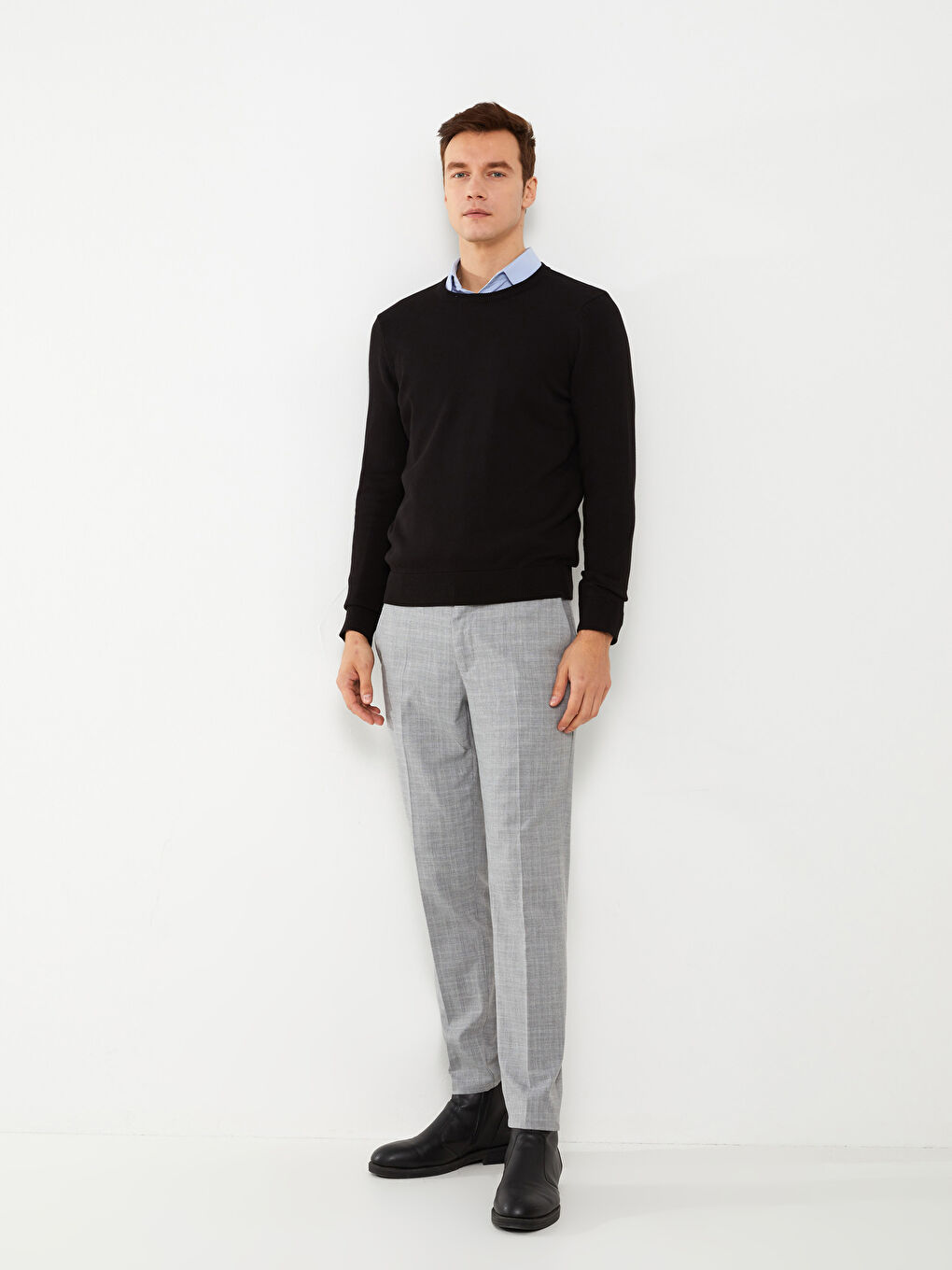 Gri Slim Fit Erkek Pantolon-1