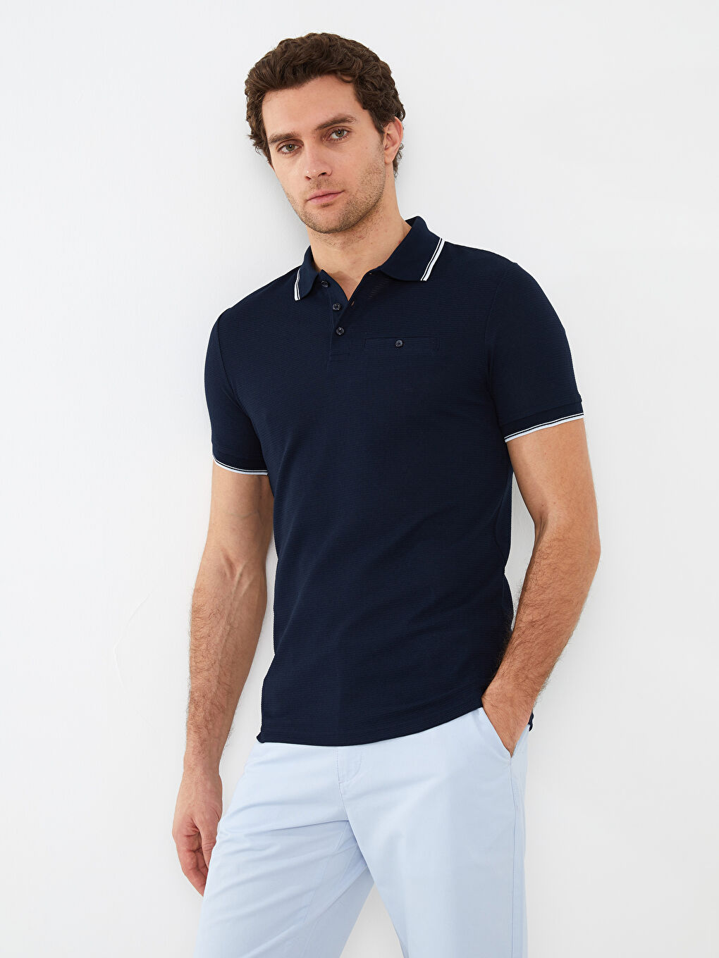 Tricou cu Guler Polo și Mânecă Scurtă pentru Bărbați