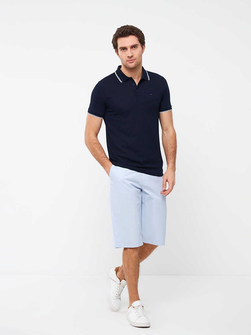 Tricou cu Guler Polo și Mânecă Scurtă pentru Bărbați-2