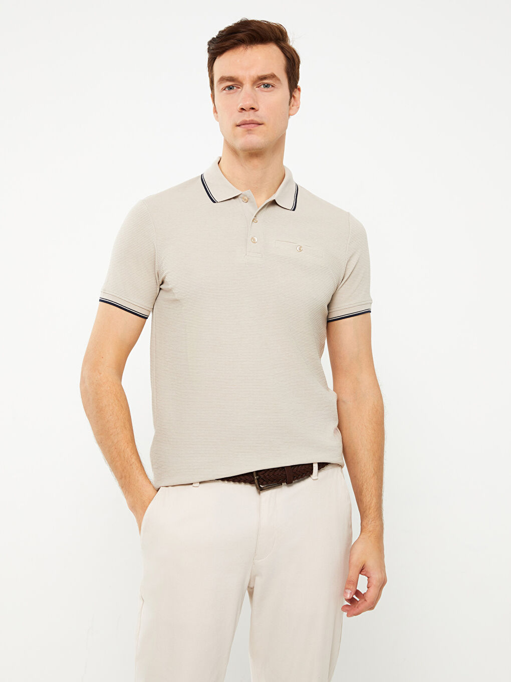 Tricou cu Guler Polo și Mânecă Scurtă pentru Bărbați