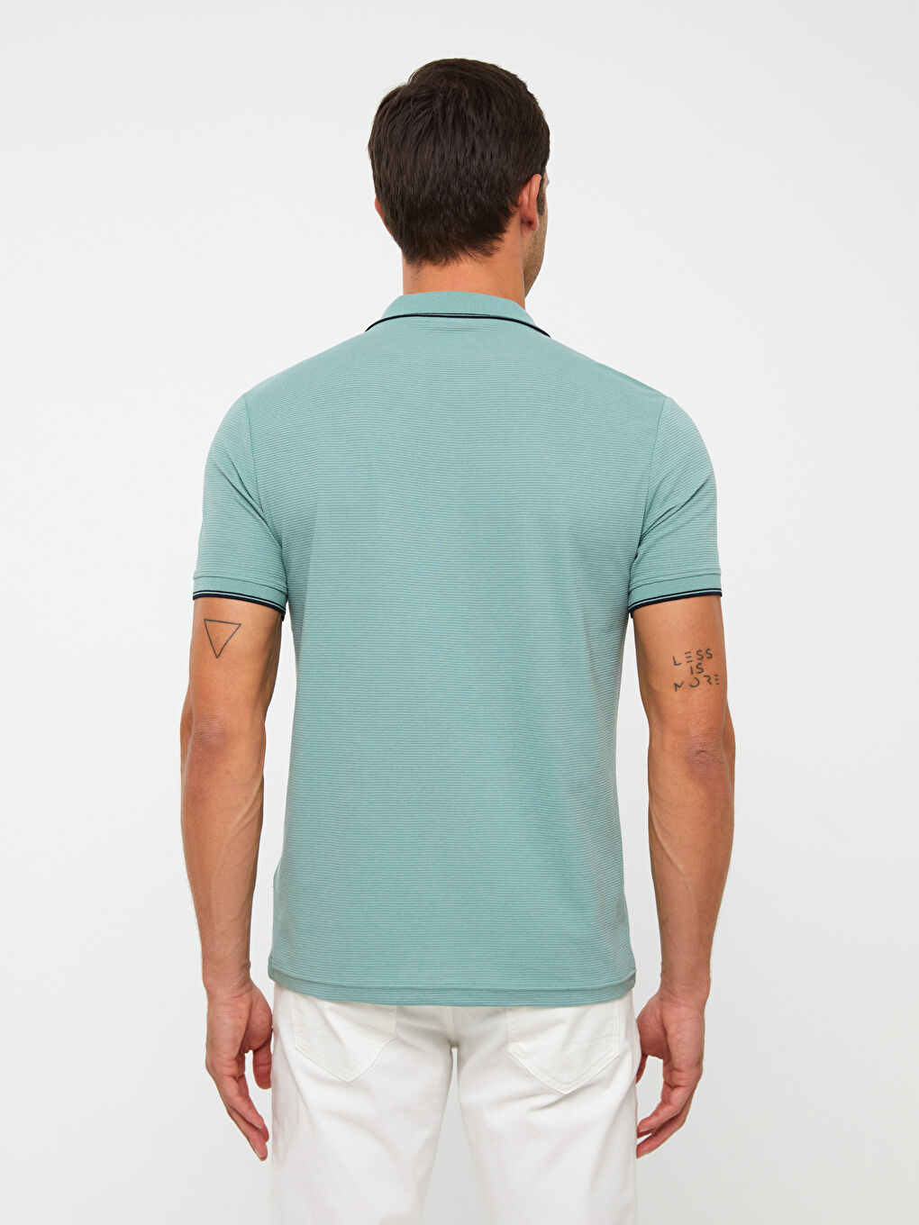 Ерлерге арналған поло жағалы қысқа жең футболка-4