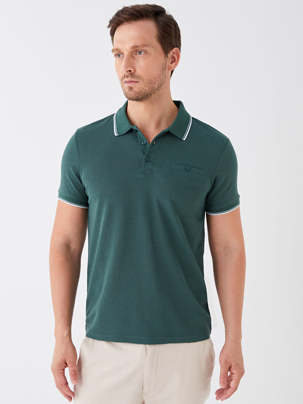 Polo Neck Short Sleeve Men's T-Shirt