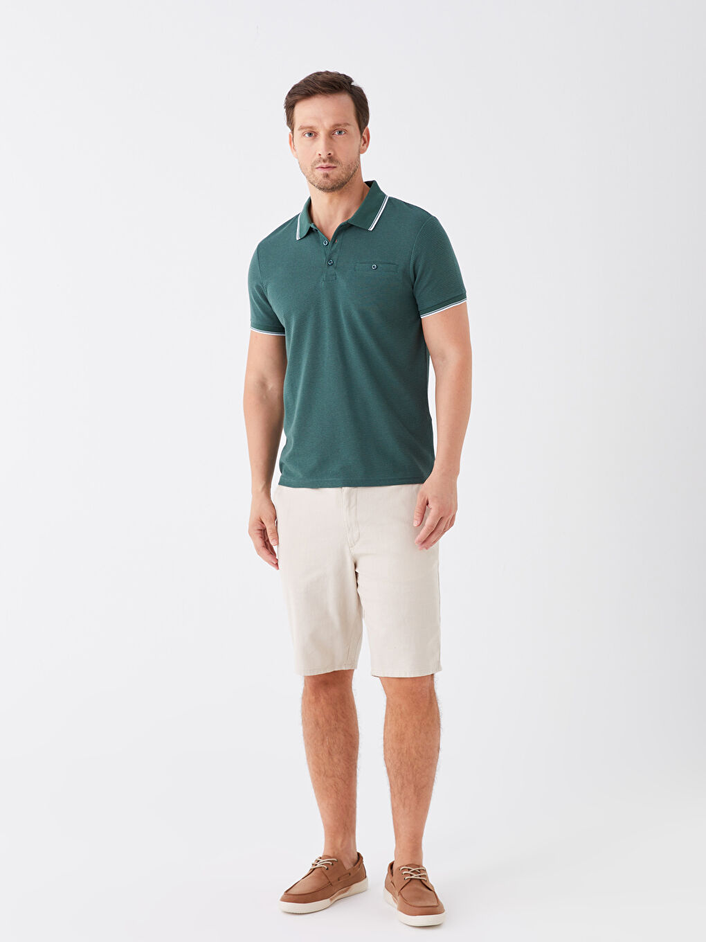 Polo Neck Short Sleeve Men's T-Shirt-2